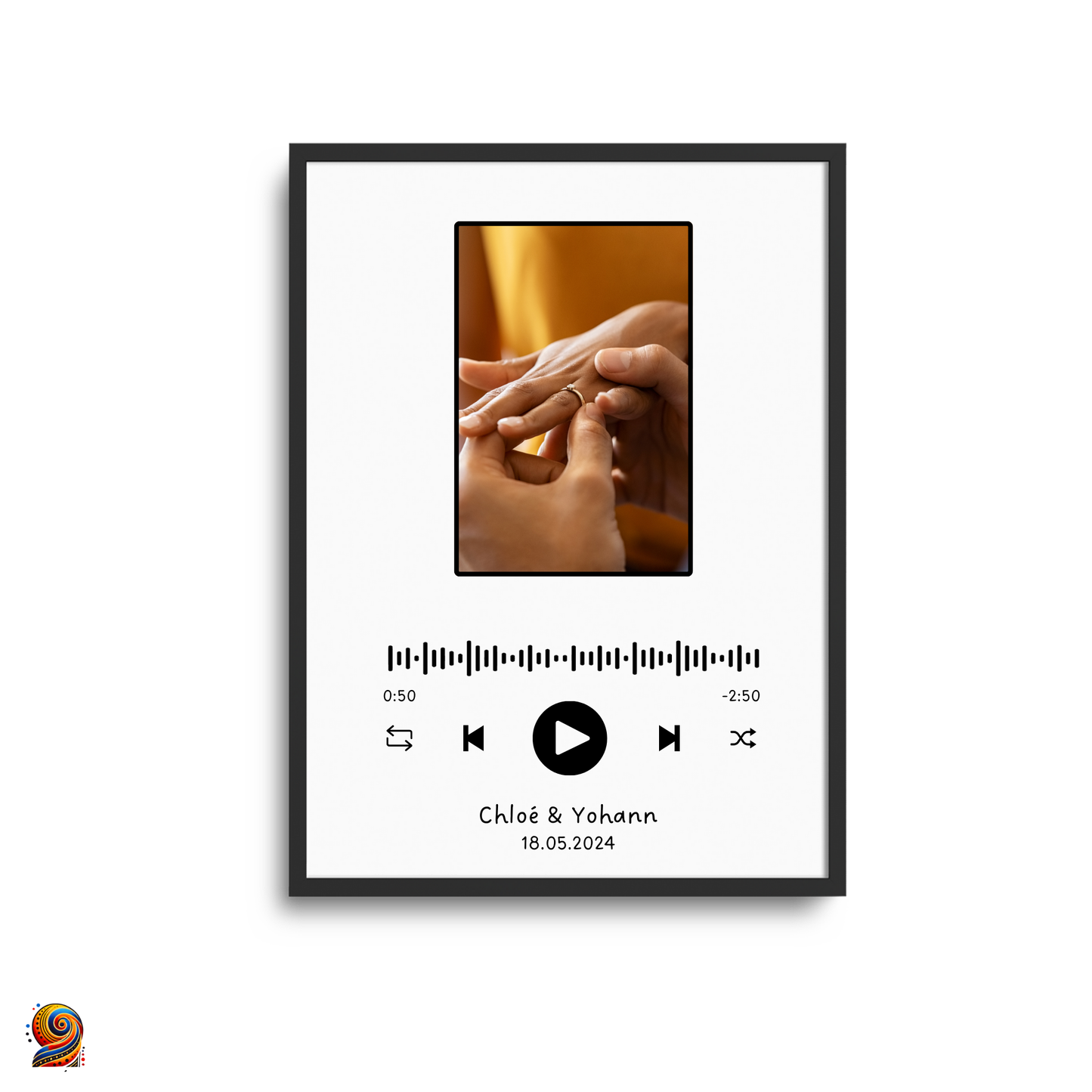 Cadre photo personnalisé style Spotify - Twende Art