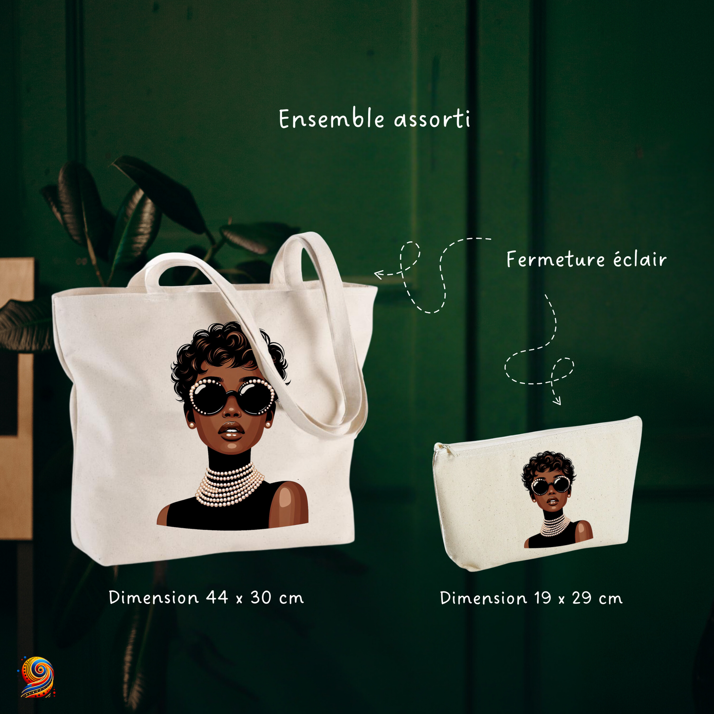 Sac shopping afro Perles - Twende Art