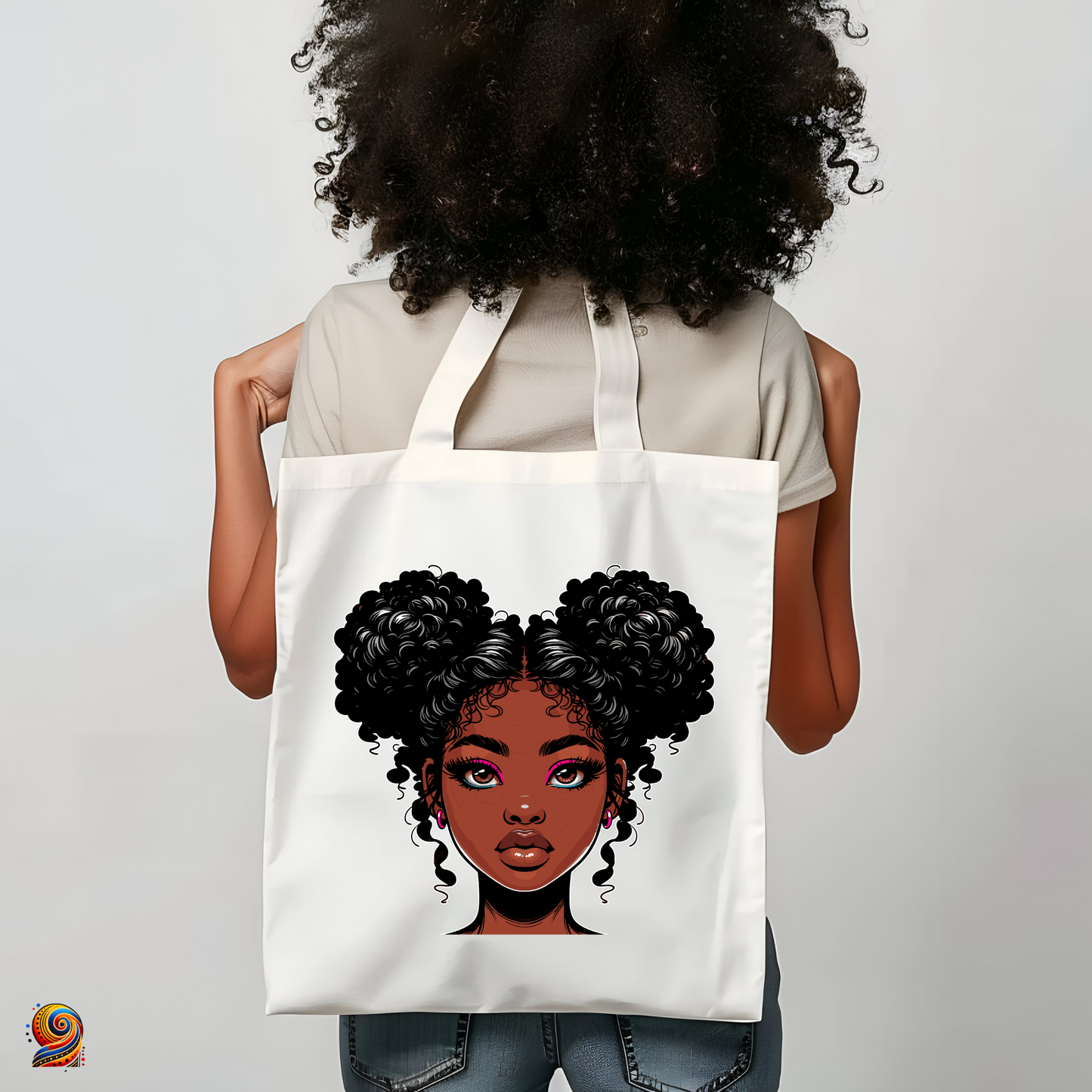 Tote Bag afro shopping "Little Miss" - Twende Art