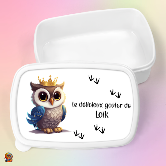 Boîte à gouter "Empreintes de Maman Hibou"