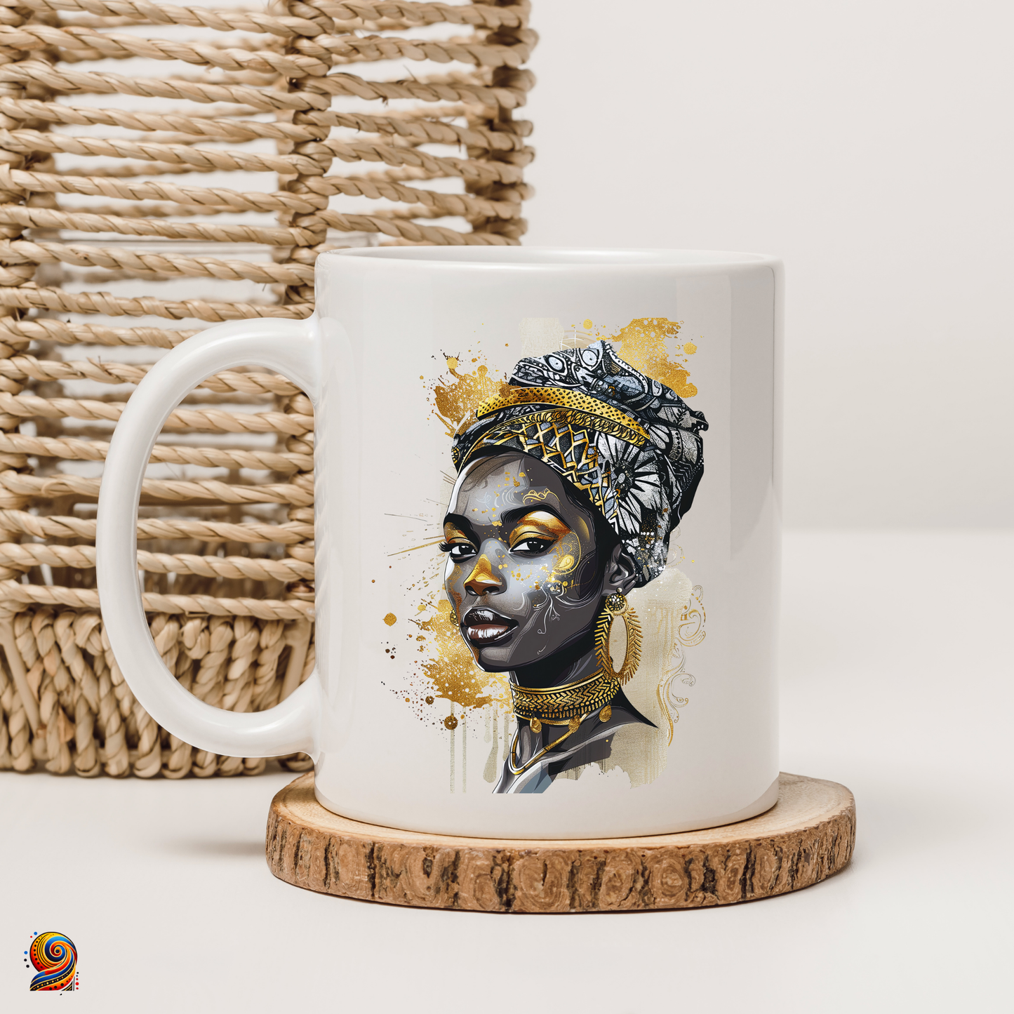 Afro woman's mug Pure gold "Mina"