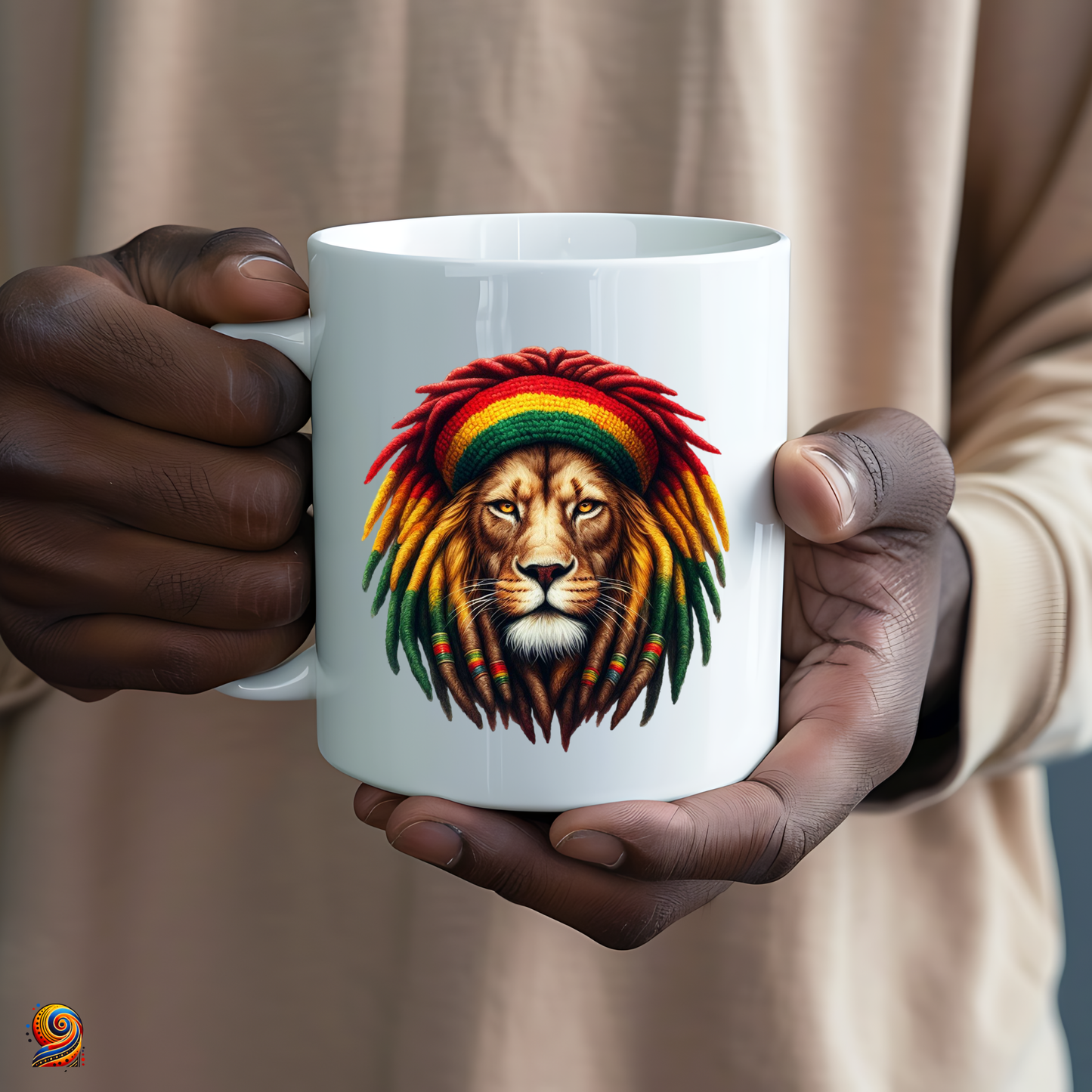 Mug afro Lion face