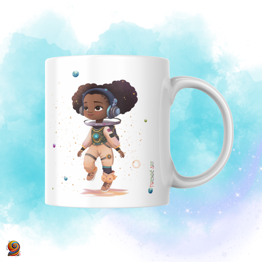 Mug personnalisé afro Astronaute