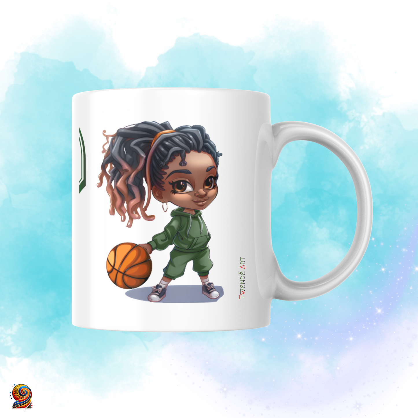 Personalized Afro Basketball Player Mug