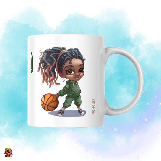 Mug personnalisé afro Basketteuse