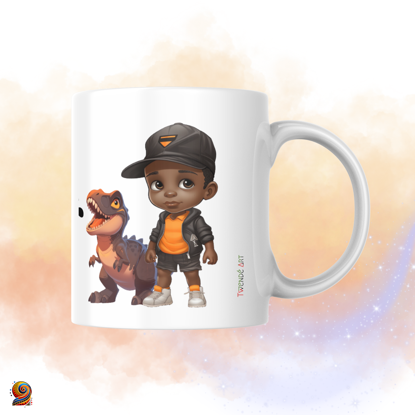 Mug personnalisé afro Chasseur de Dino