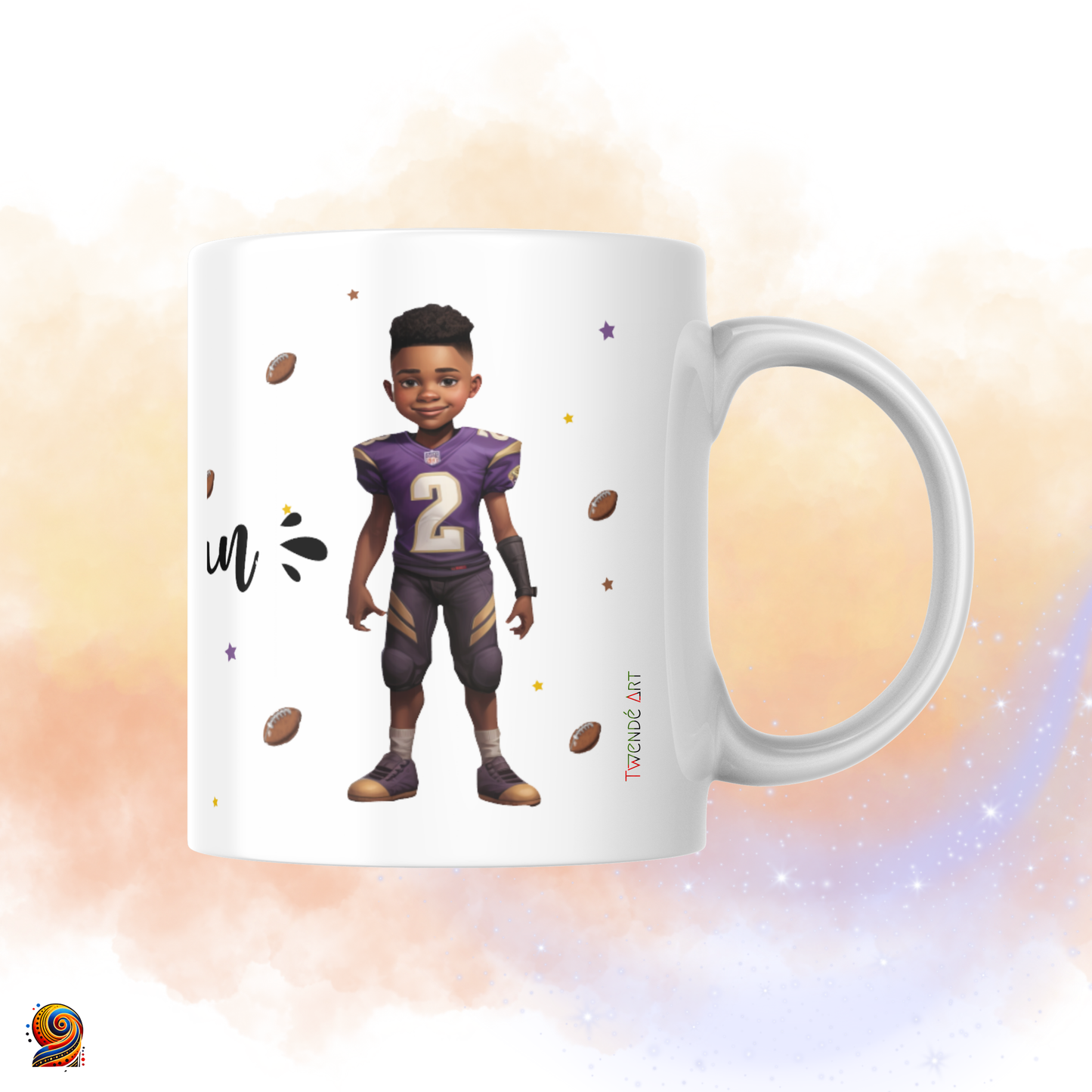 Afro Quarterback Personalized Mug