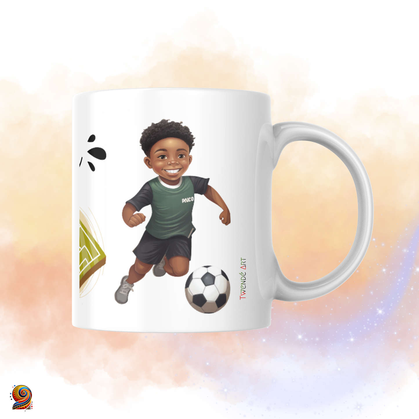 Mug personnalisé afro Footballer