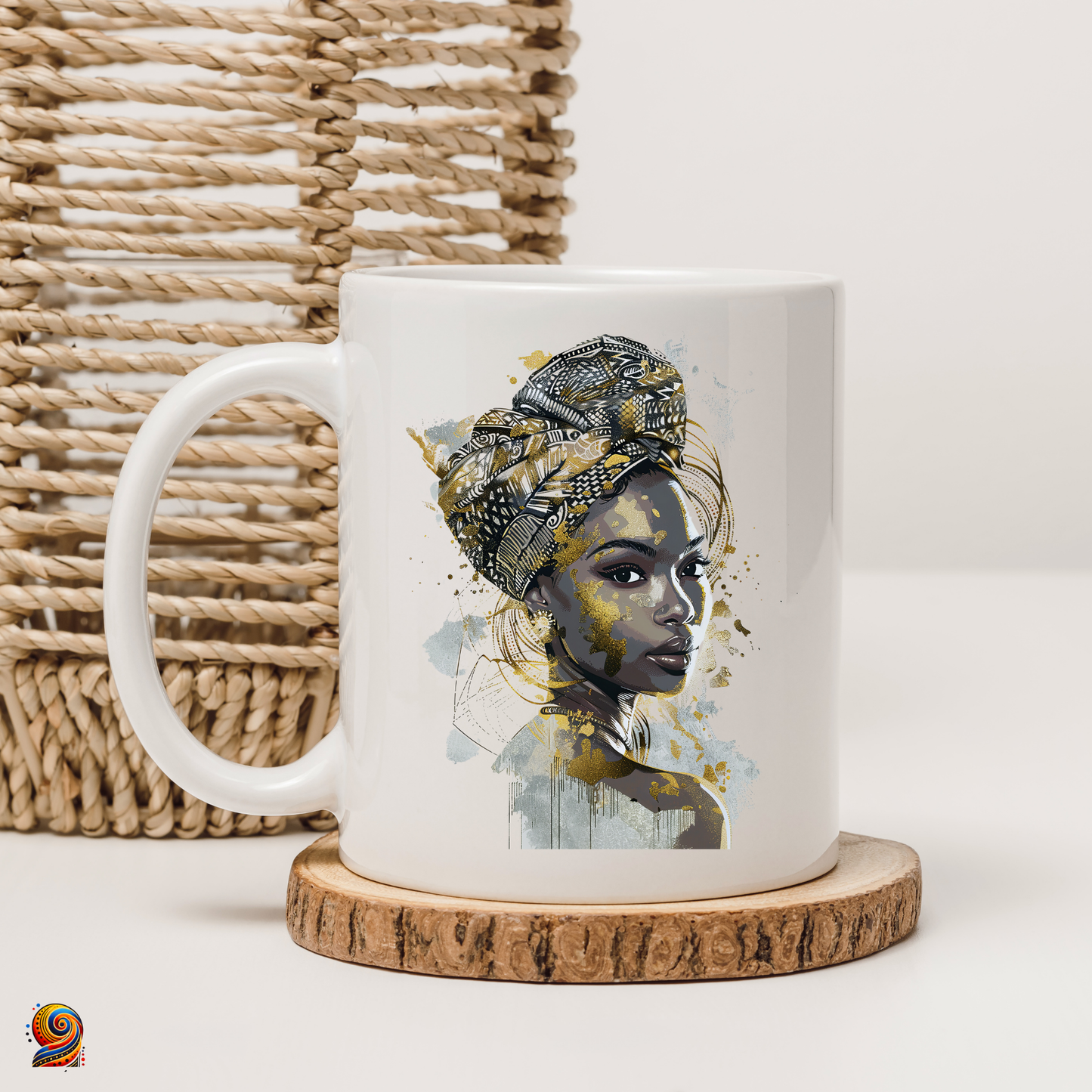 Afro woman's mug Pure gold "Nia"