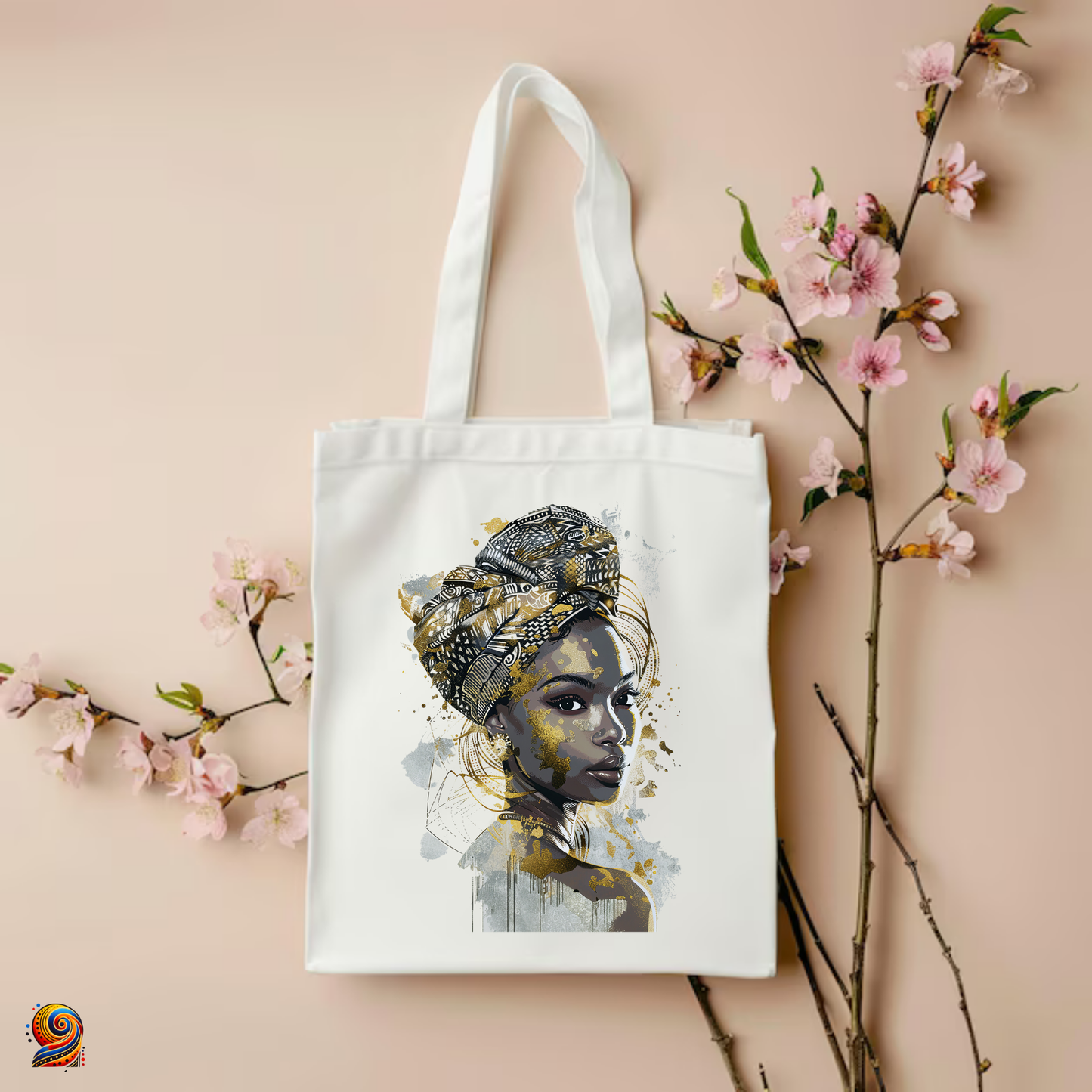 Tote Bag for women with afro scarf "Nia"