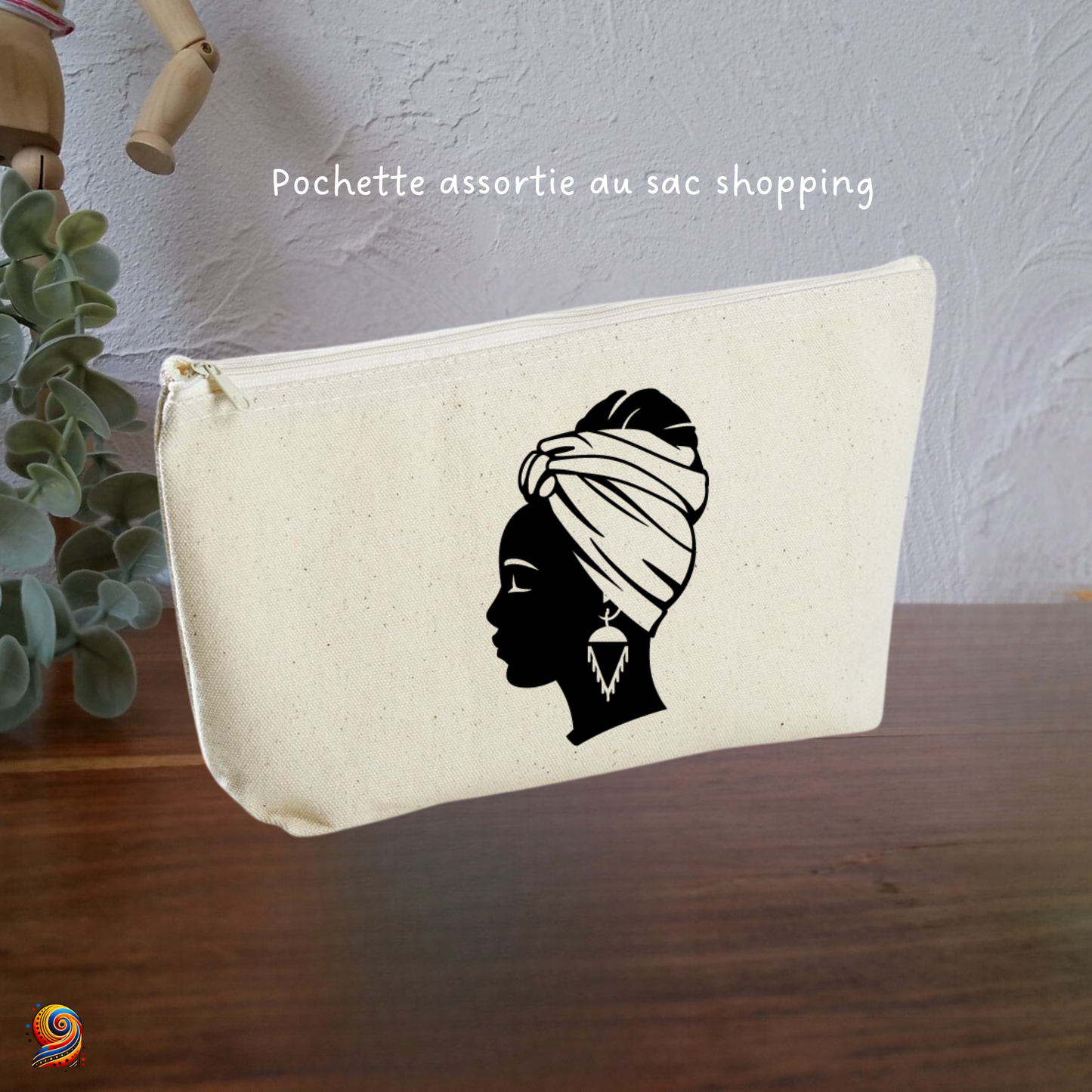 Shopping bag "Afro woman silhouette with scarf"