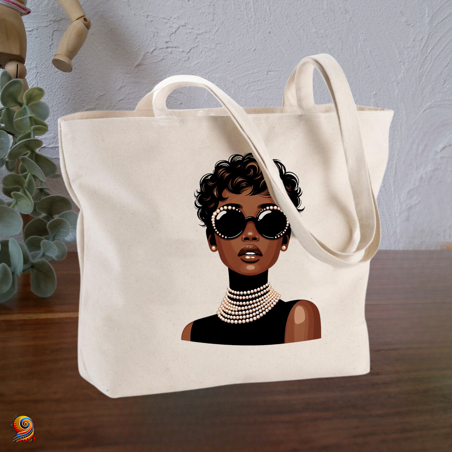 Afro Pearls Shopping Bag