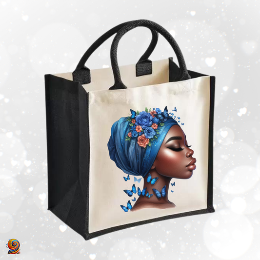 AfroSac cabas bicolore "foulard"