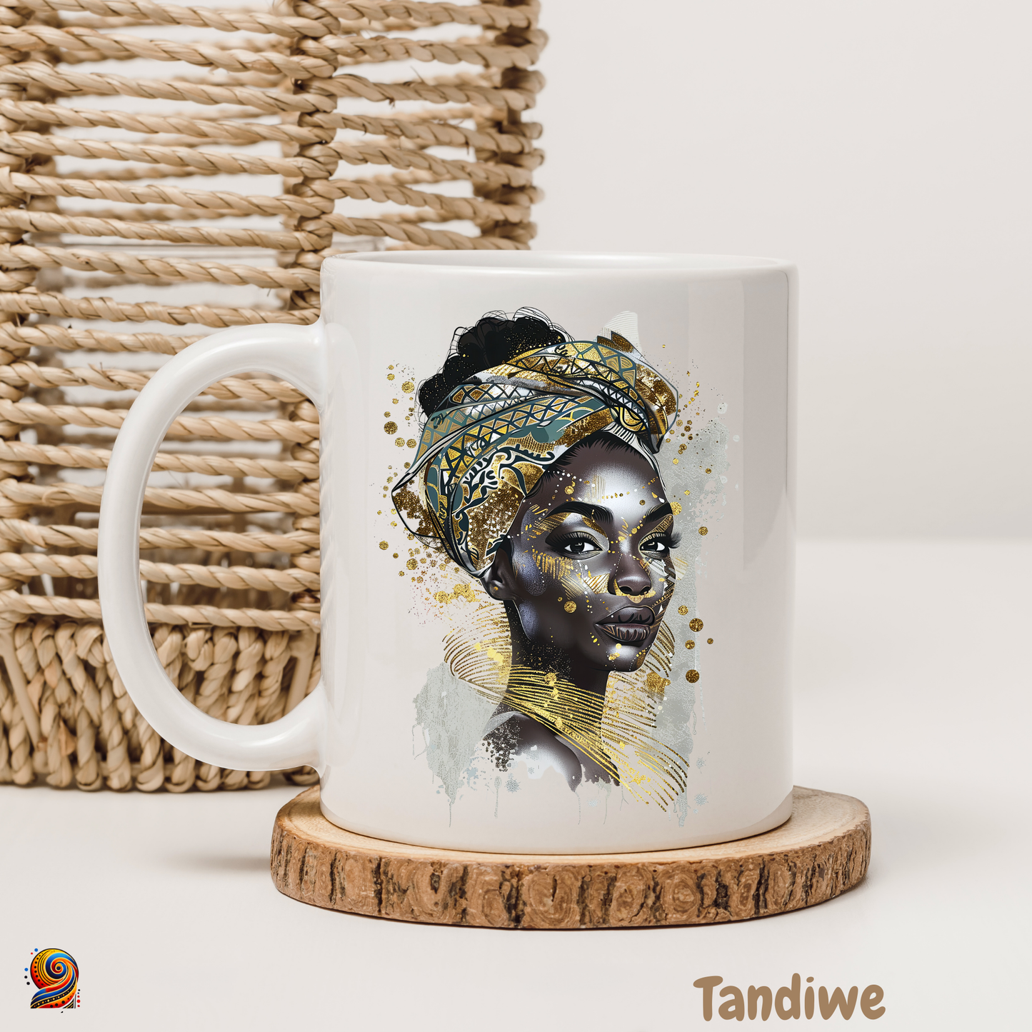 Afro woman's mug Pure gold "Mina"