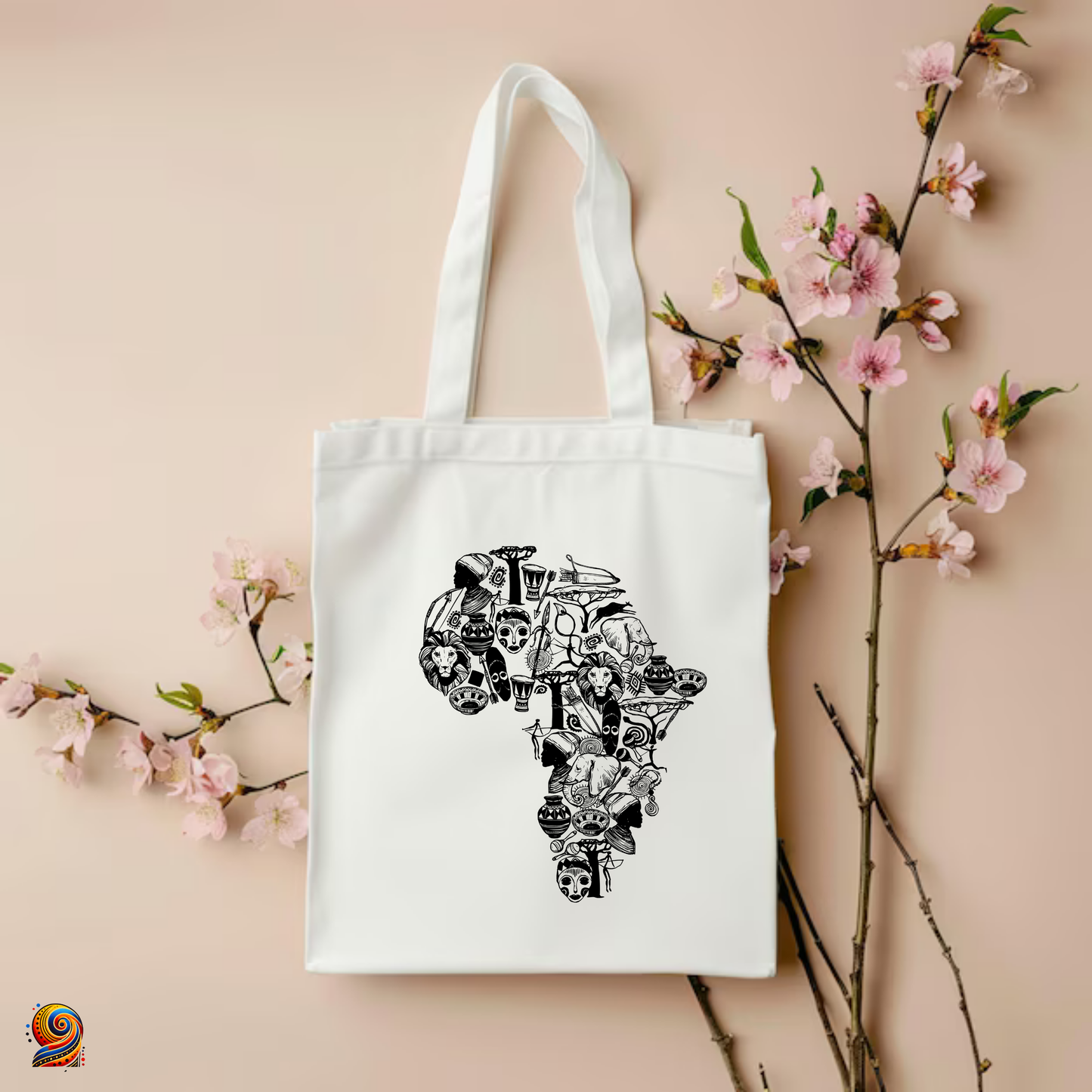 Afro shopping tote bag "African Wake"