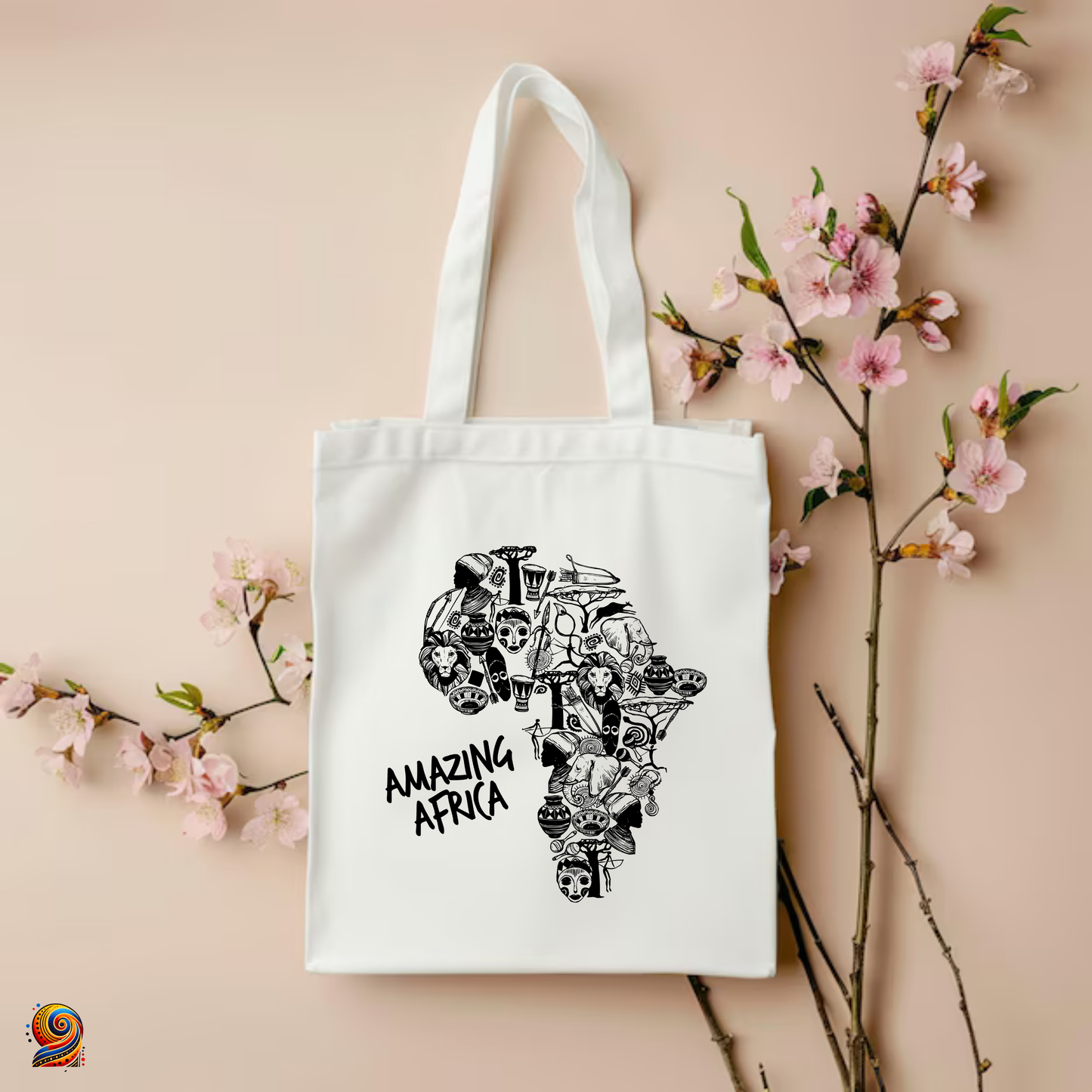 Afro shopping tote bag "African Wake"