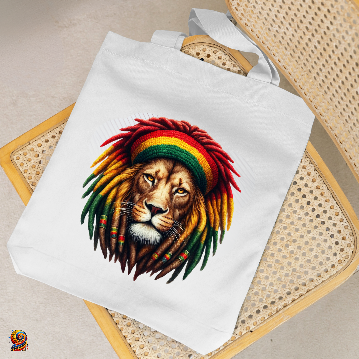 Afro shopping tote bag "Lion face"