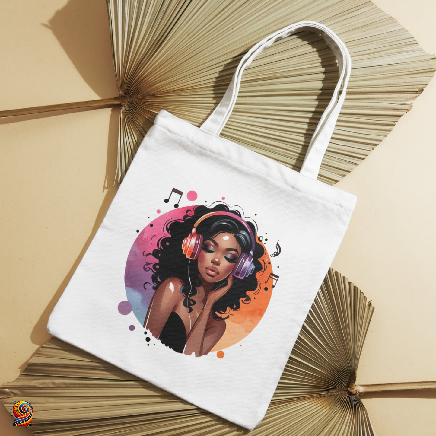 Afro shopping tote bag for festivals and music