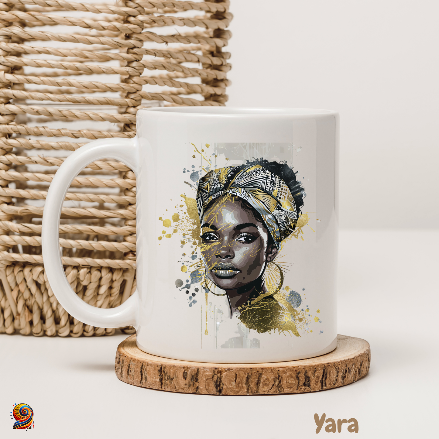 Afro woman's mug Pure gold "Mina"